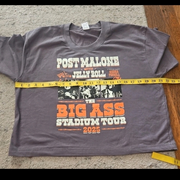 Post Malone With Jelly Roll The Big Ass Stadium Tour Womens Cropped Tee XL - Picture 9 of 10